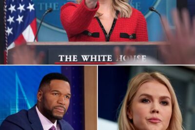 “You’re nothing more than a shadow of your former self on the football field. This is my arena now.” With that one icy line, Karoline Leavitt delivered a devastating verbal blow that left Michael Strahan — once basking in the glory of stadium lights and roaring fans — completely stunned…………