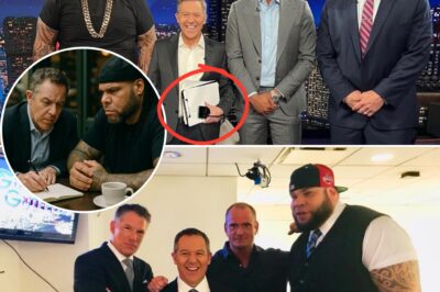 Greg Gutfeld and Tyrus were spotted at a café in what appeared to be a serious work meeting. Both looked deeply focused, as if discussing something significant. At one point, Gutfeld dropped a notebook — which he quickly returned to retrieve. But someone nearby, driven by curiosity, briefly opened it. Inside were notes that, if true, could shift the balance at Fox News and potentially reshape its on-air lineup. 
